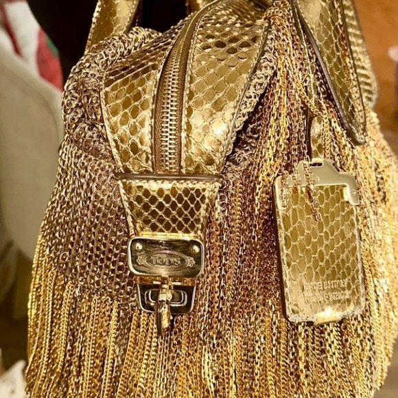 Tod’s Python Chain Link Gold Metallic D-bag - Picture 4 of 8